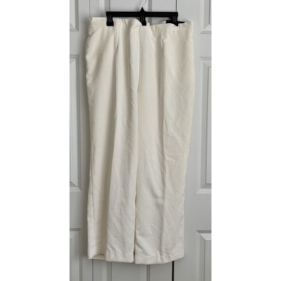 ALFRED DUNNER WOMEN'S PANTS WHITE OFF PULLON POCKETS PLUS SIZE 22W CORDUROY - Picture 1 of 7